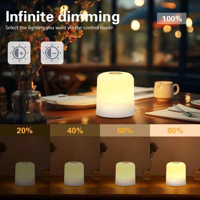 Night Lamp USB LED Table With Switch Rechargeable Three Colors Lights For Kitchen Hallway Closet Bedroom Home Touch Night Light