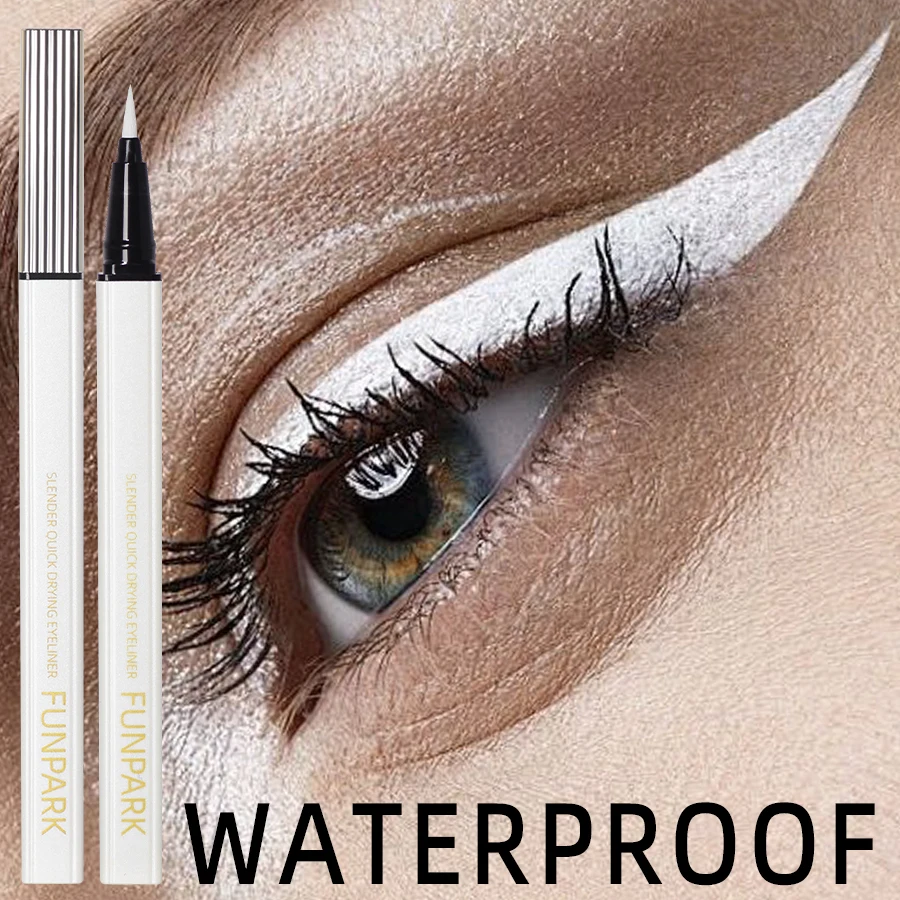 1PC White Liquid Eyeliner Pen Matte Long Lasting Waterproof Eye Liner Pencil Quick-drying Non-smudge Eye Makeup for Women Cosmet