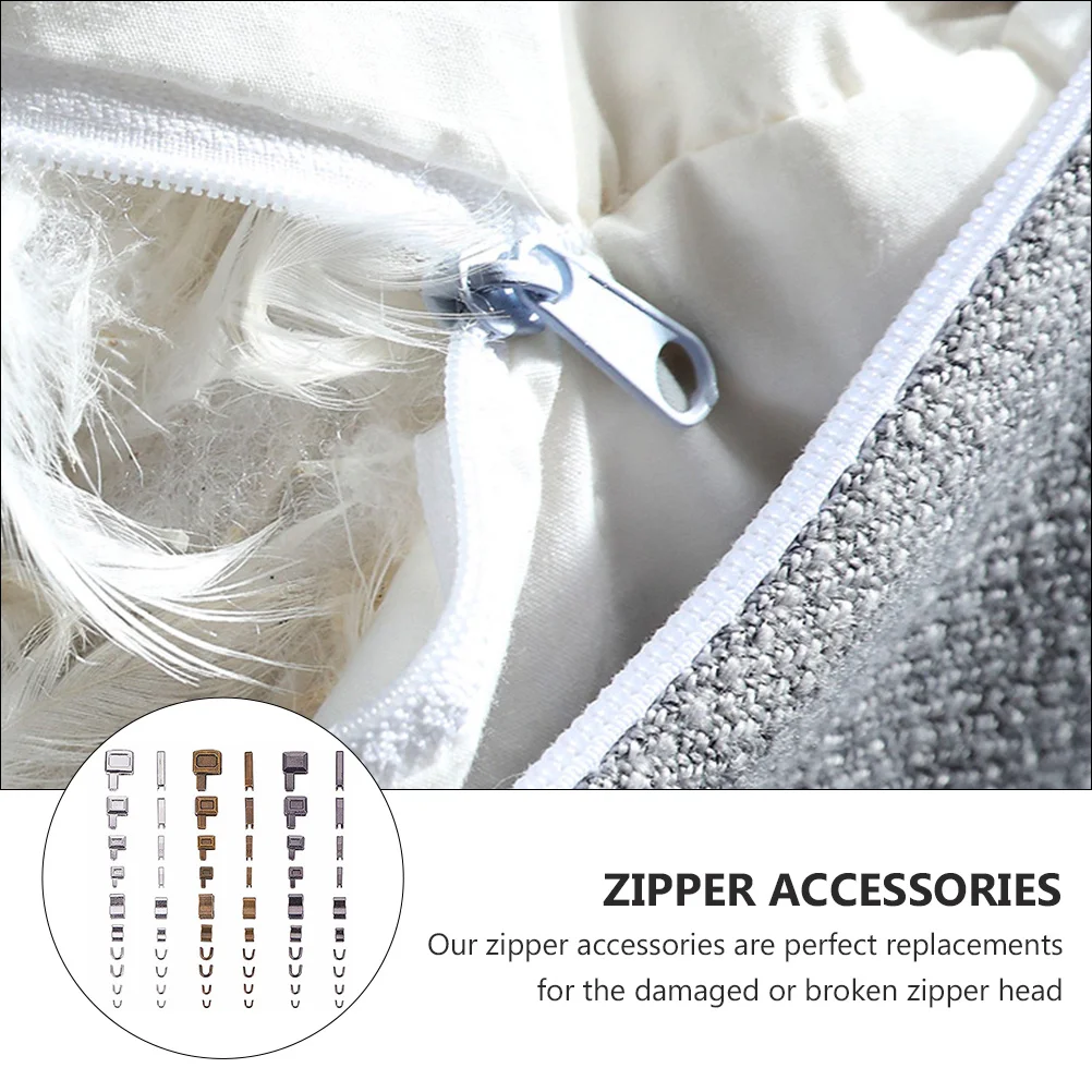 

24Sets Premium Zipper Head Accessories Durable Clothes Repair Kit Simple Easy Use Zipper Head Accessories Garment Repair Kit