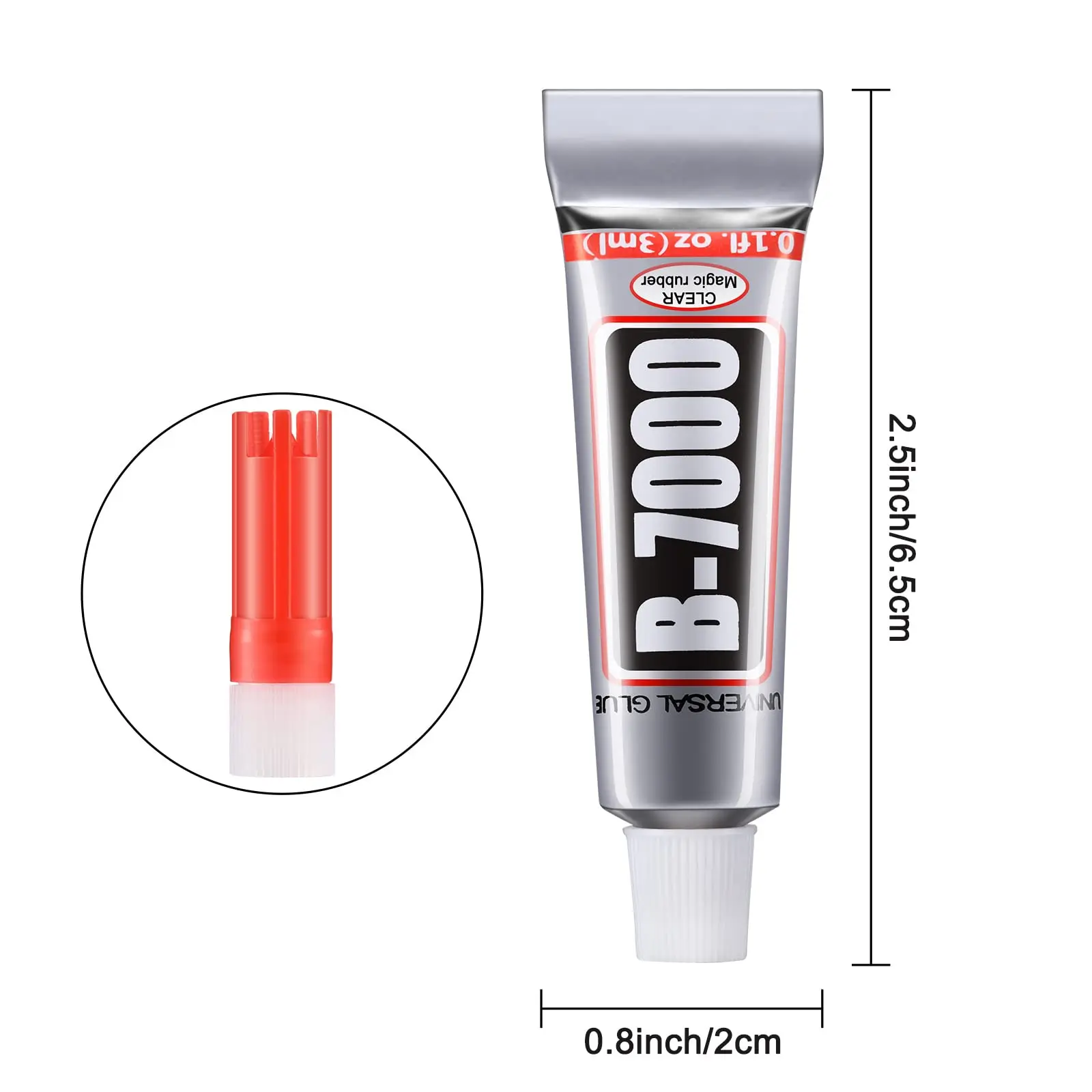 

2/5Pcs B-7000 Adhesive Multi-Function Glues Paste Adhesive in 3ml for DIY Craft Glass, Wooden, Manicure, Jewelry Making Supplies