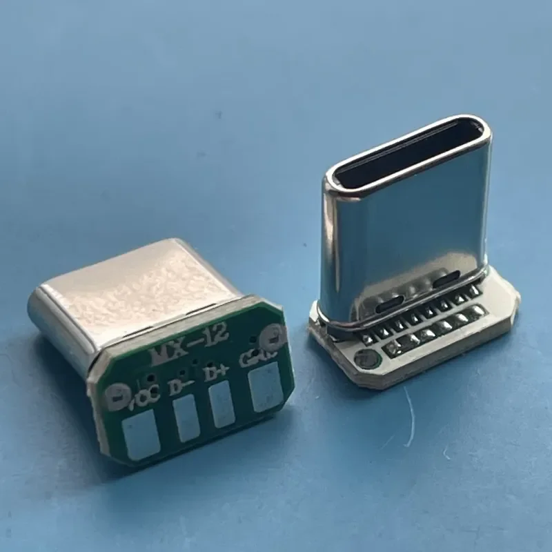 USB Type C 16 Pin Male Connector 90 Degree Right Angle Plug Shell H 9.5mm Solder Wire 3A Fast Charging Data Cable DIY Parts