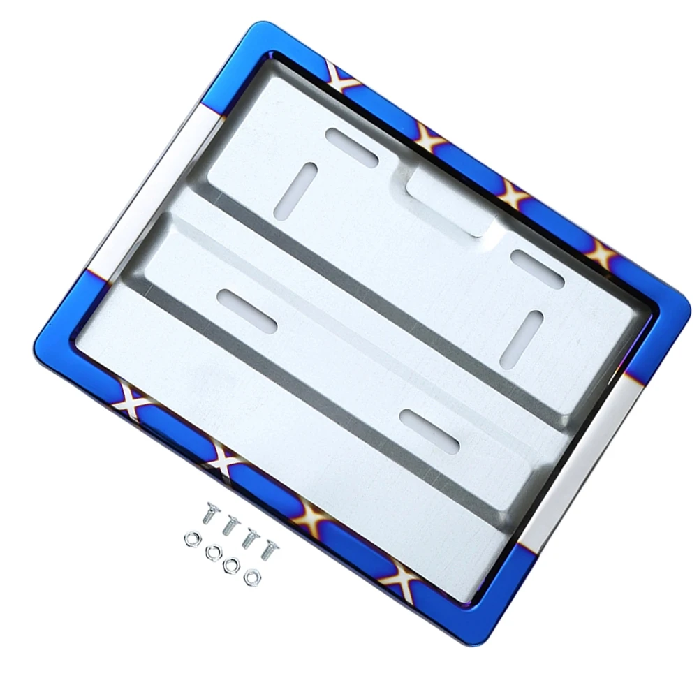Motorcycle Plate License Plate Frame For Registration Display Stainless Steel Resistant To Discoloration Easy To Install