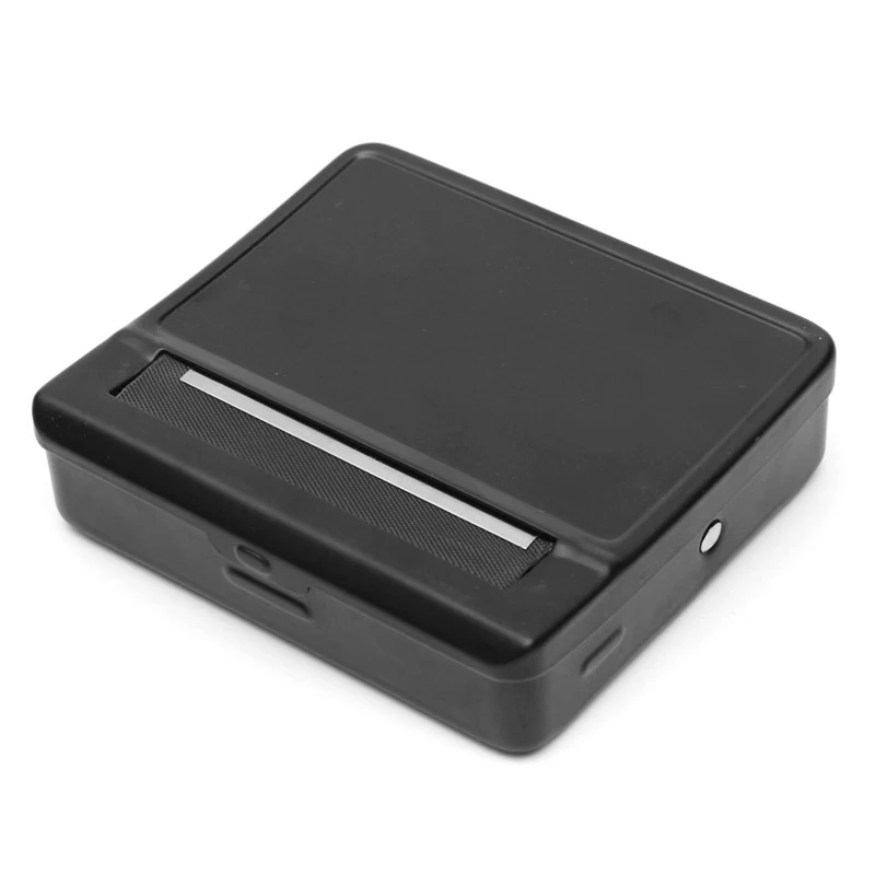 Automatic Rolling Machine Cigarette Maker Case Black Tin Case Metal Roller Tobacco Container Smoking Storage Holder Box