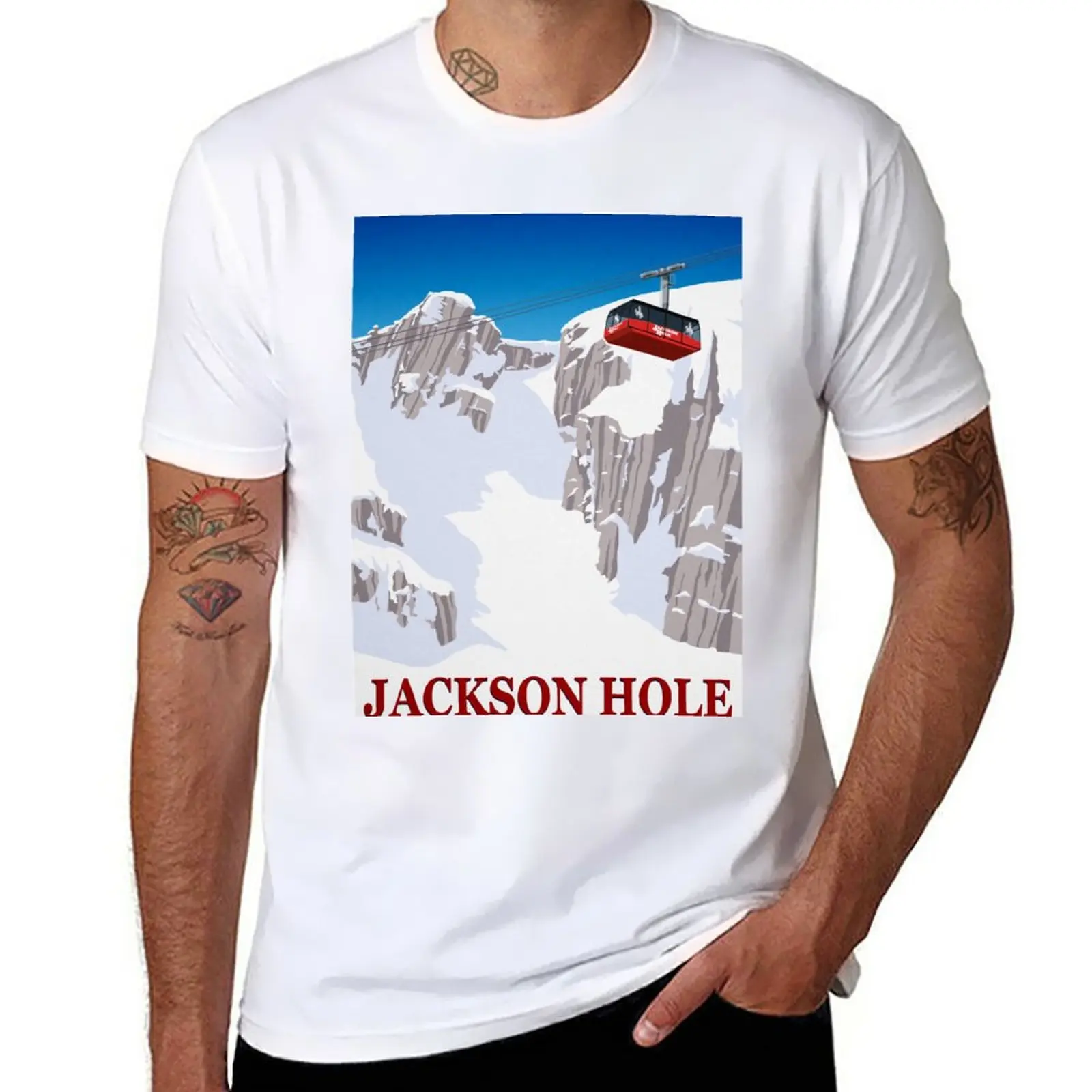 

New Jackson Hole T-Shirt T-shirt short man clothes kawaii clothes Blouse slim fit t shirts for men