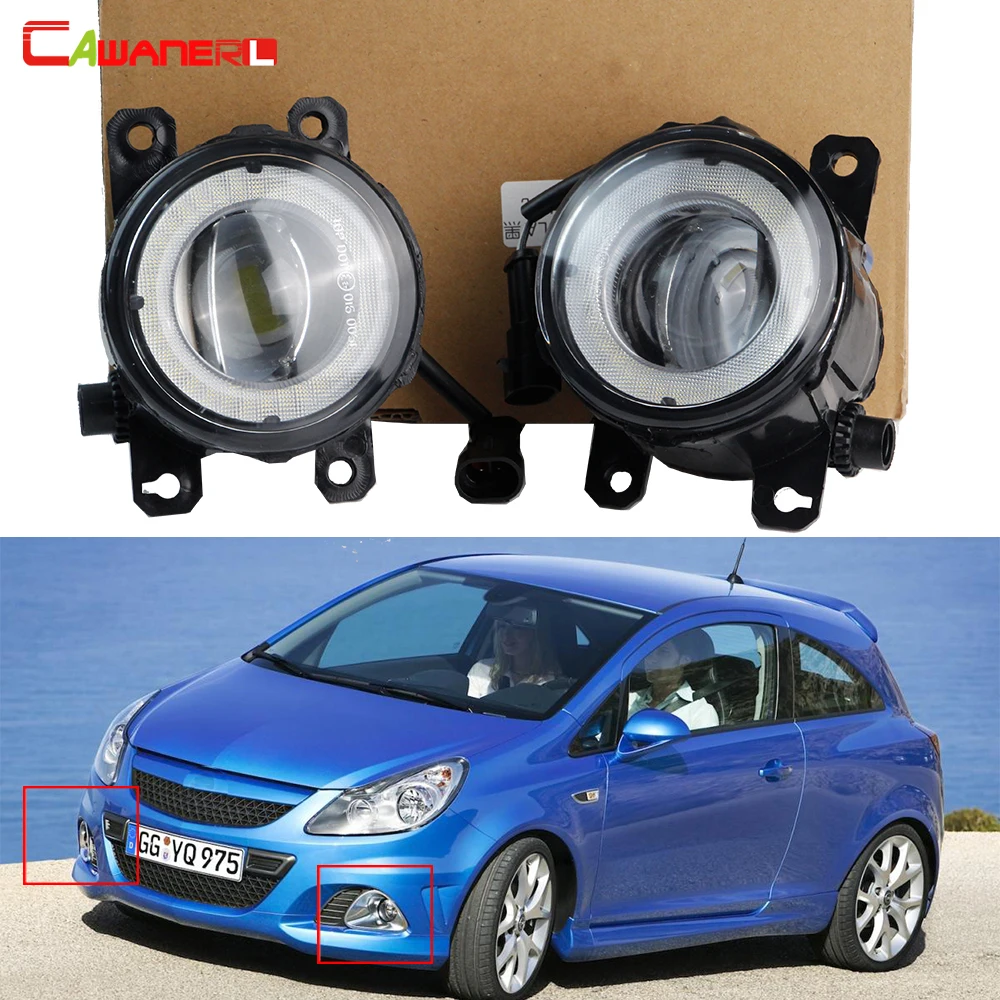 2 Pieces 30W Car Glass Lens LED Fog Light Angel Eye Daytime Running Lamp DRL H11 For Vauxhall Opel Corsa D OPC VXR 2007-2014