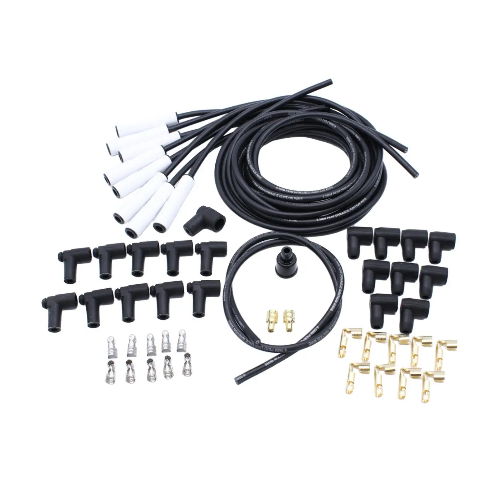 

Spark Plug Wires Spark Plug Connectors Sturdy Convenient Assemble Accessories Professional Ignition Cable White Ceramic Boots