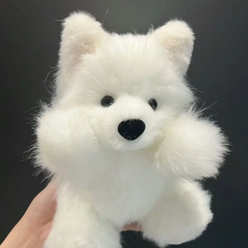 Samoyed tas bahan boneka Corgi Diy anak anjing bahan mewah dengan perekaman Kit bahan hewan mewah Diy dapat bergerak telinga