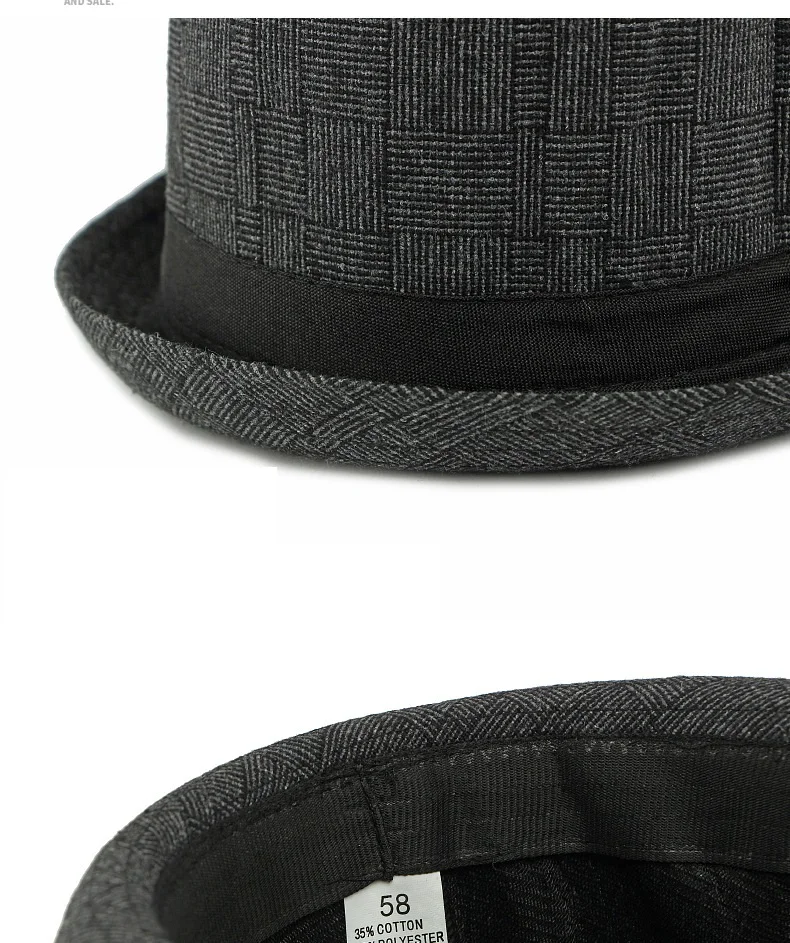 Neue Herbst- und Winterhüte für Herren Britische Retro-Jazzhüte Rundkopf-Hüte mit Kleinem Schirm Klassische Karierte Hüte im Gentleman-Stil für Damen – Detail 14