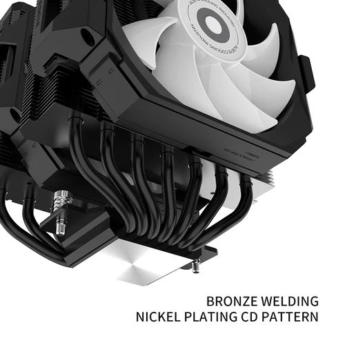 Imagen 2 del producto Alseye-enfriador de CPU W700 RGB, 7 tubos de calor, torres gemelas, soporte de alto rendimiento, LGA1700, 115X, 2024, 1200/enchufe AMD, nuevo, 2011