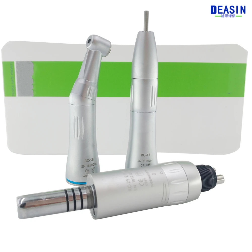 Dental Low Speed Handpiece Kit Air Turbine Straight Contra Angle Air Motor Inner Water Spray 2/4Holes Available Dentistry Tools