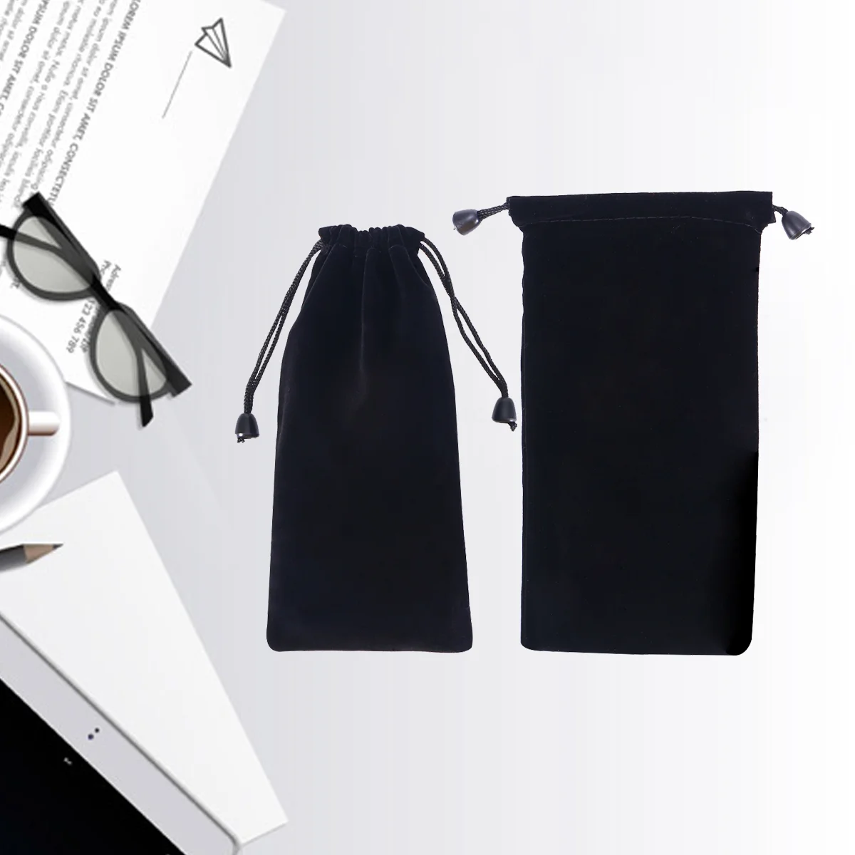 

2Pcs Black Cloth Watch Storage Bag Jewelry Pouches Drawstring Bags Cloth Bag Watch Bags watch storage bags