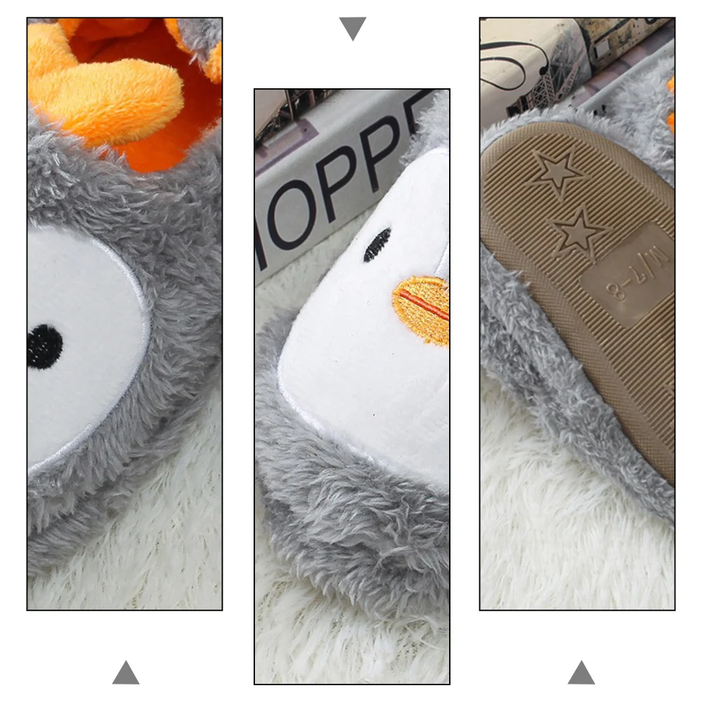 

1 пара теплых зимних детских тапочек из мягкого хлопкового материала, домашняя одежда с милым мультяшным узором, тапочки для повседневного использования для мальчиков и девочек