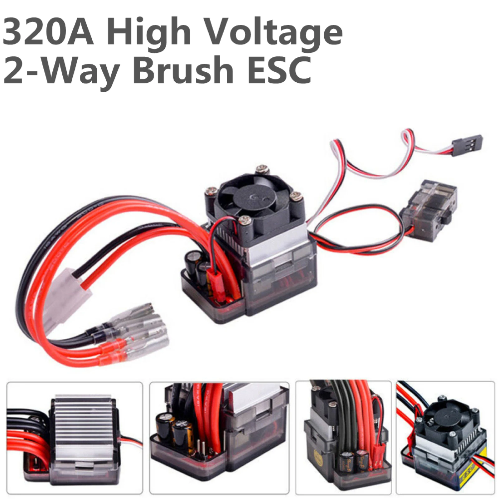 

Контроллер скорости двигателя 320A ESC с щеткой высокого напряжения 2A BEC ESC для радиоуправляемого автомобиля, грузовика, лодки, поддержка двигателя 8T 550/560/580
