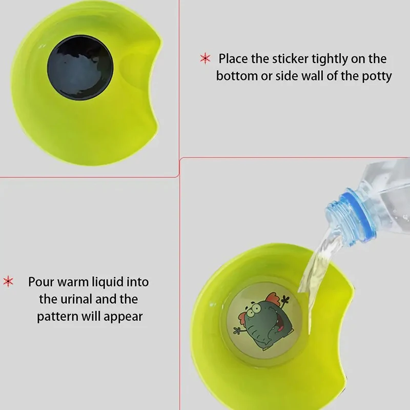 Termocrômico Cor Mudar WC Adesivo, Urinol Formação, Adesivo Potty impermeável, Potty criança