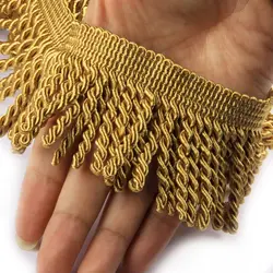 HedongHexi Curtain Fringes Gold Fringe Trim 5Yard 2.5 Inches Fabric Trims Lace Sewing DIY Decoration for Curtain Sofa Clothes