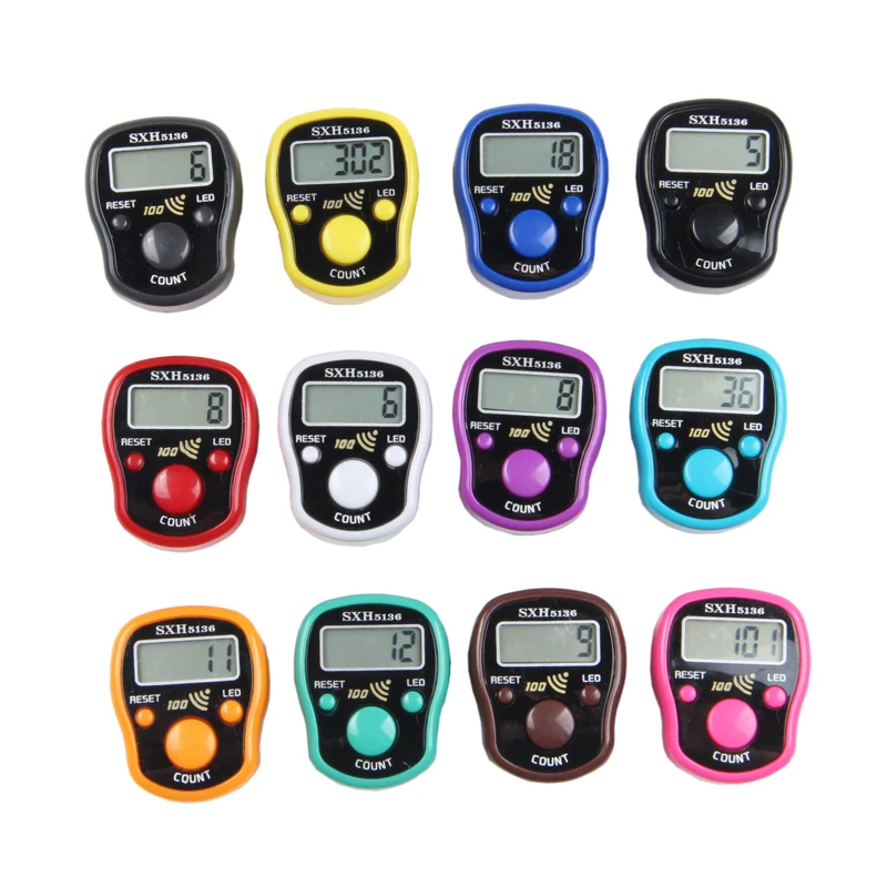LED Electronic Finger Clicker Tasbih Handheld Ring Click Lap Counter  Beeps at Every 100 Counting