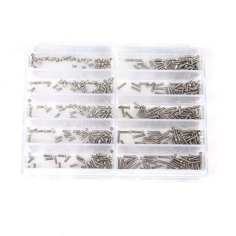 مجموعة متنوعة من البراغي الخلفية لعلبة الساعة - أدوات وإكسسوارات إصلاح ساعة متقاطعة/رأس فيليبس من الفولاذ المقاوم للصدأ - متعددة المقاسات لـ Wa