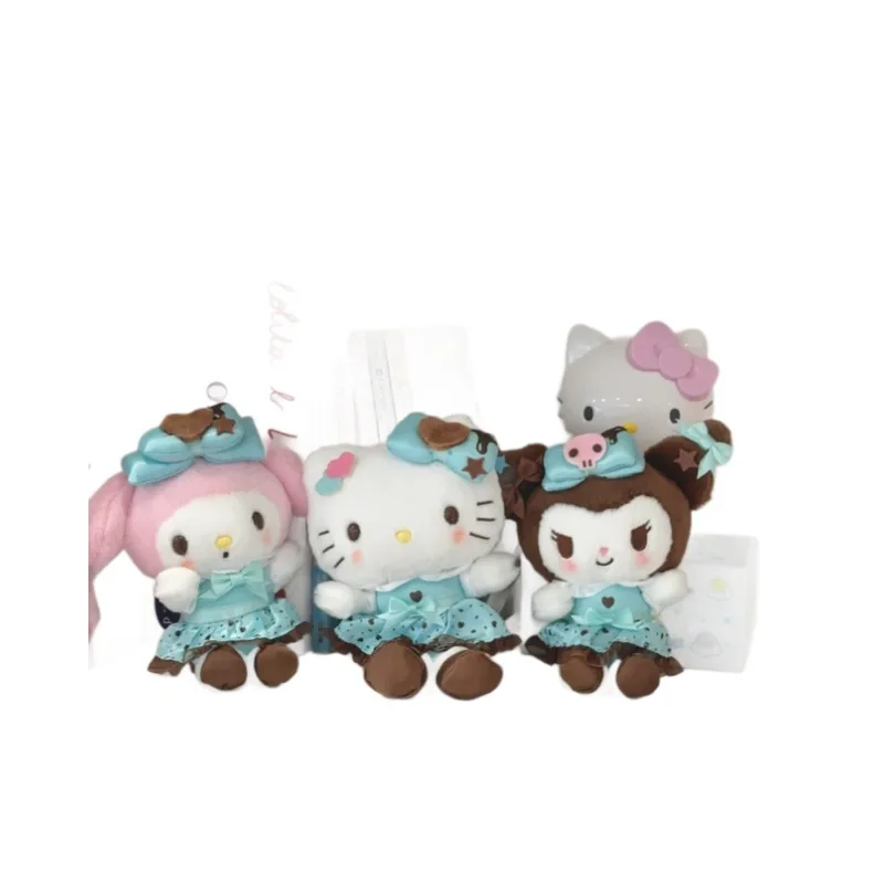 Urocza seria Hello Kitty z czekoladą miętową, zawieszka do torebki dla dziewczynek Hello Kitty, pluszowa lalka My Melody Kuromi, zabawka dla dziewczynek, breloczek DIY