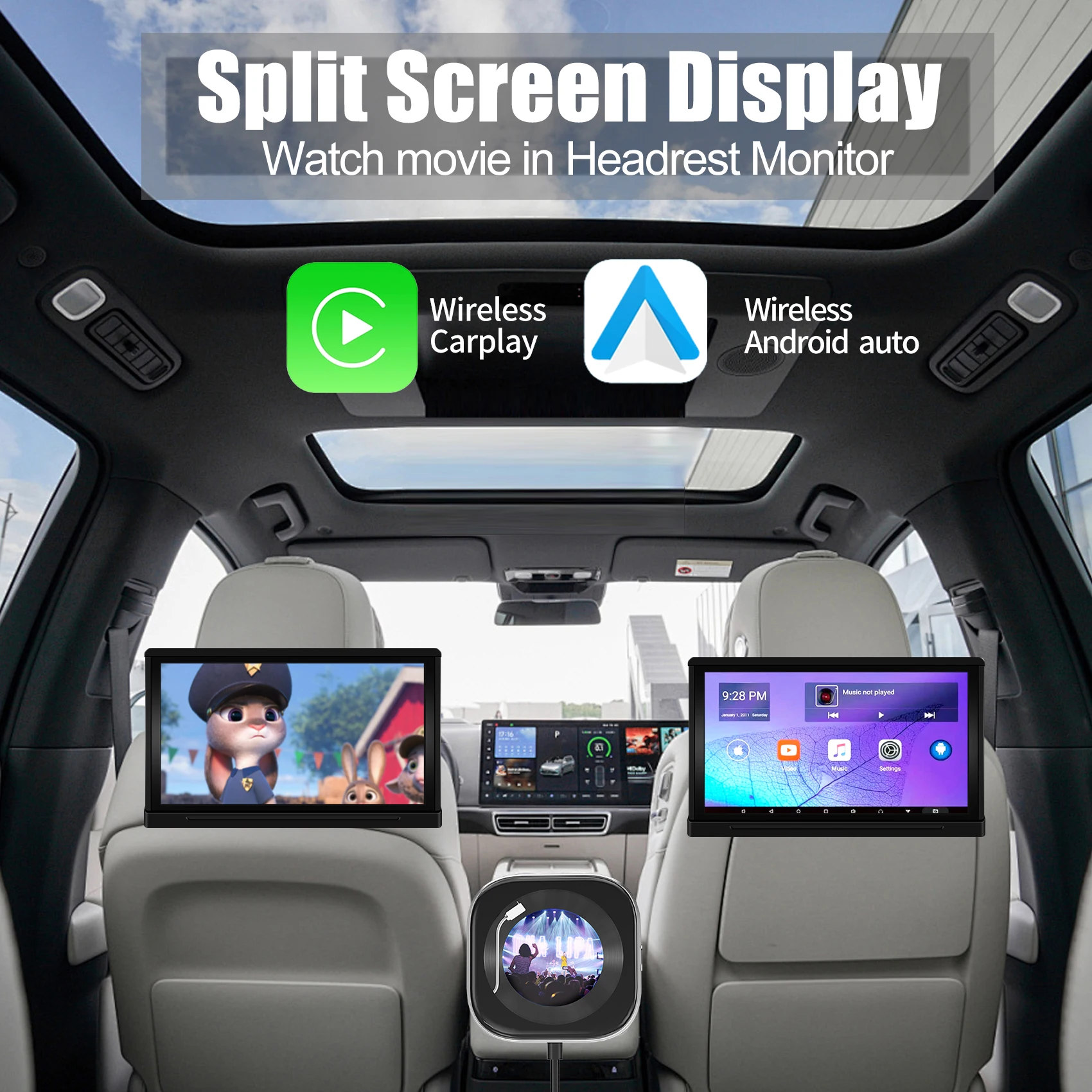 Adapter CarPlay Clip Bezprzewodowy Konwerter CarPlay Szybkie Połączenie Plug and Play Zrób To Sam Zdjęcia z Wyświetlaczem Akcesoria Samochodowe dla 99% Samochodów