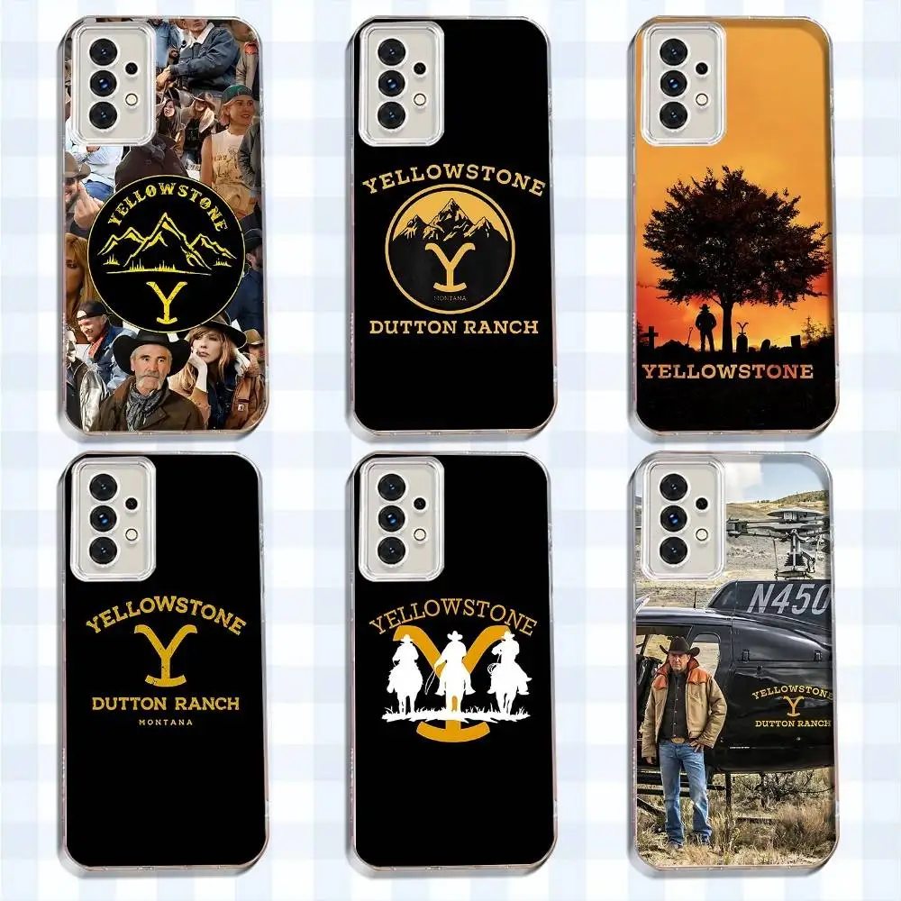 

TV Series Y-Yellowstone Phone Case For Samsung S24,30,21,22,23,20 FE,lite,PIus,Ultra,5G,Note,9,10 Transparent Cover