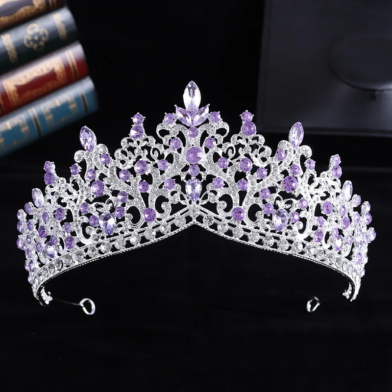 KMVEXO Baroque Waterdrop Crystal AB Wedding Bride Crown Princess Girl Bridal Tiara Birthday Party Wedding Hair Dress Accessories