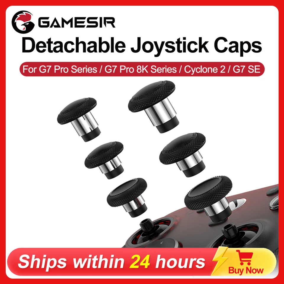 Tapas de Joystick Desmontables para GameSir G7 Pro, G7 Pro 8K, Cyclone 2 y G8 Plus Accesorios de Gamepad con Construcción de Silicona y Anillo de Acero