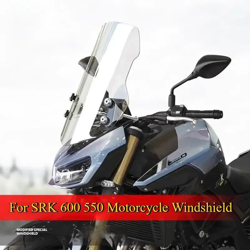 

For QJMOTOR SRK 600 550 Motorcycle Front Windshield SRK600 550 Protective Cover Windshield Enhanced Deflector Modification