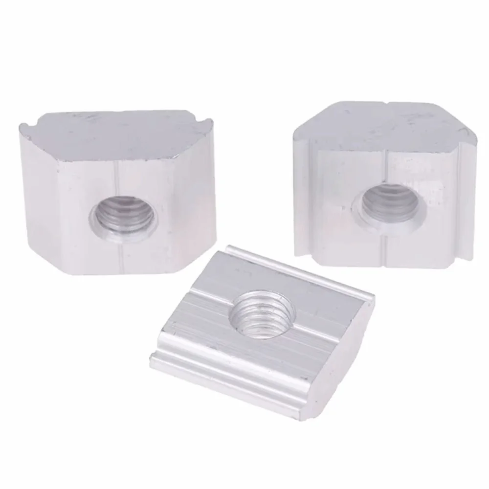 5Pcs Aluminum Alloy Material Solar Panel Mounting Bracket Corrosion Resistant Sliding T-Slot Design T-Sliding Square Nut