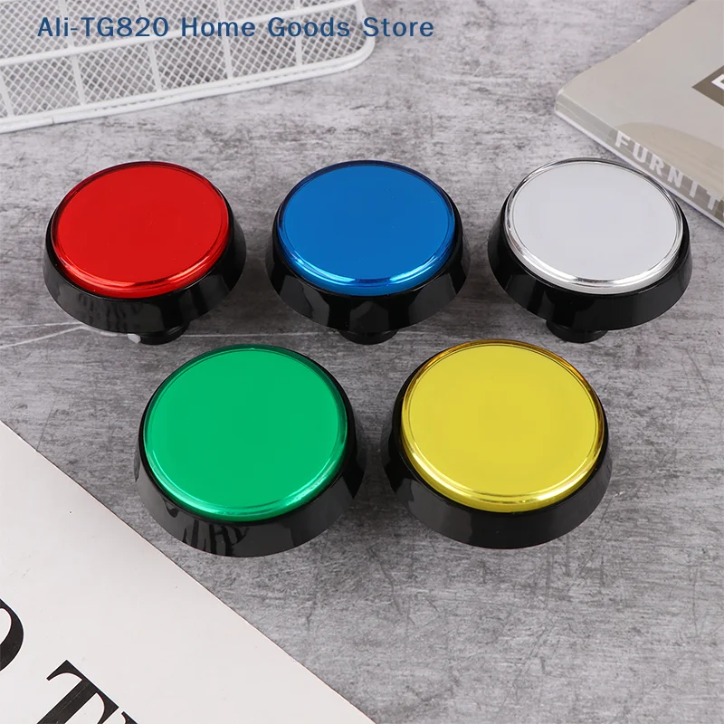 Botón Arcade [TG820] de 60 mm, DC 12V, LED, Botón Redondo Grande de 5 Colores, Microinterruptor con Reinicio Automático para Gabinete Arcade