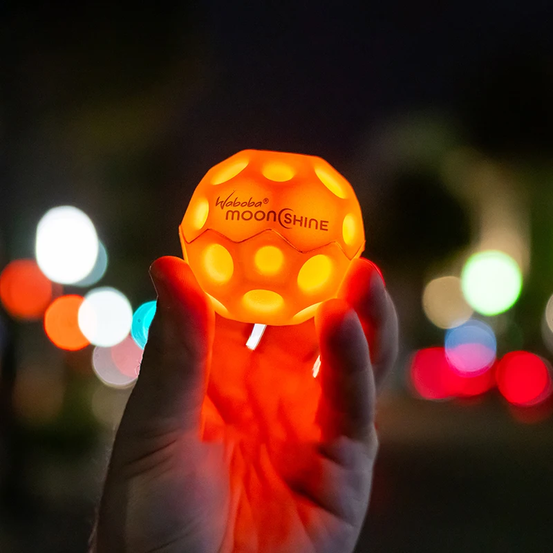 New Waboba High Bouncy Toy Ball Children Light Up Flying Moon Adult Decompression Outdoor Sports Net Red Bouncy Ball Kids Gift