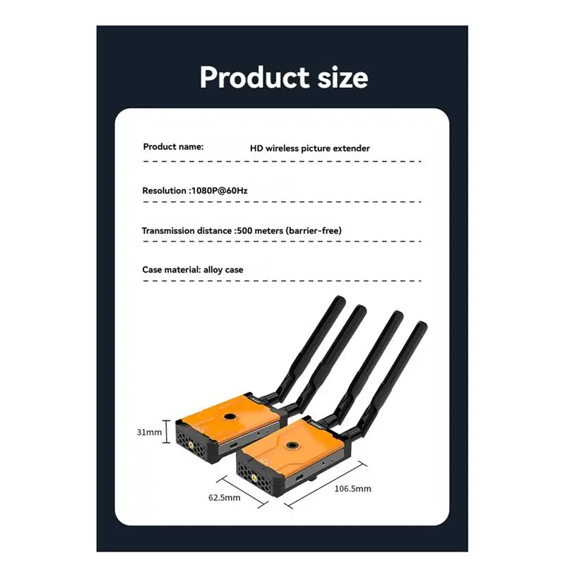 A25P 500M -Compatible Wireless Transmitter And Receiver Support One To Many Scenarios For TV/DSLR/ Projector/Laptop UK Plug