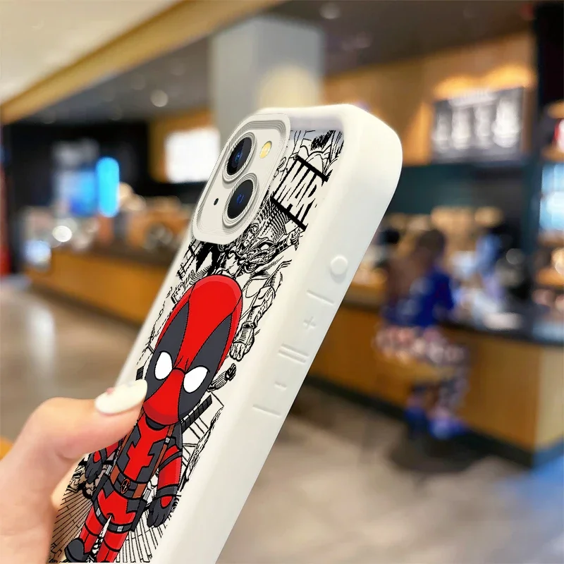 Funda de teléfono de dibujos animados de Marvel, carcasa protectora a prueba de polvo, Venom, Hulk, Deadpool, para iPhone 15, 14, ProMax, XR, XS,