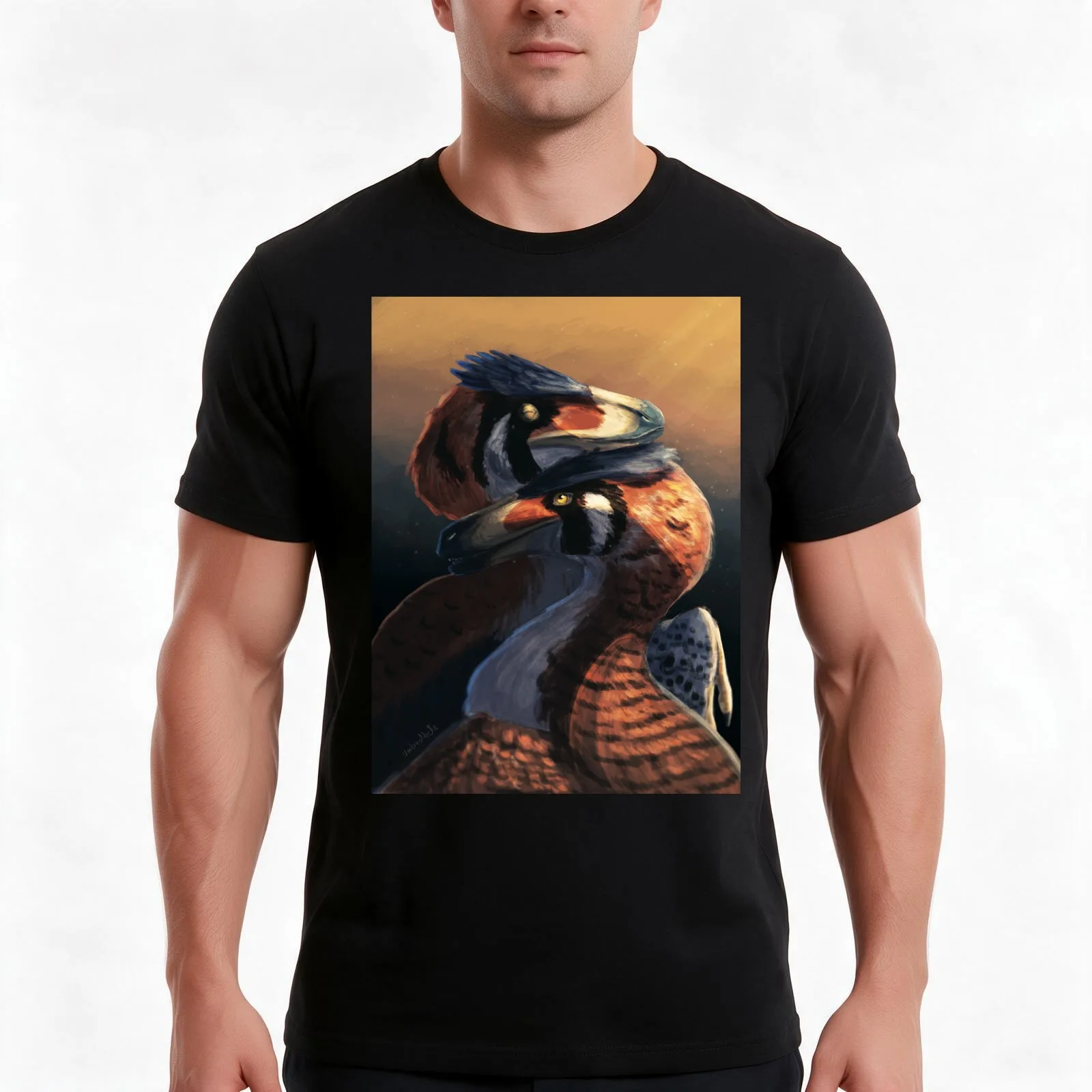Raptor in love T-Shirt, Summer Casual Cotton Tee, Oversized Streetwear Tops, Vintage Graphic Print, Loose Fit Short Sleeve