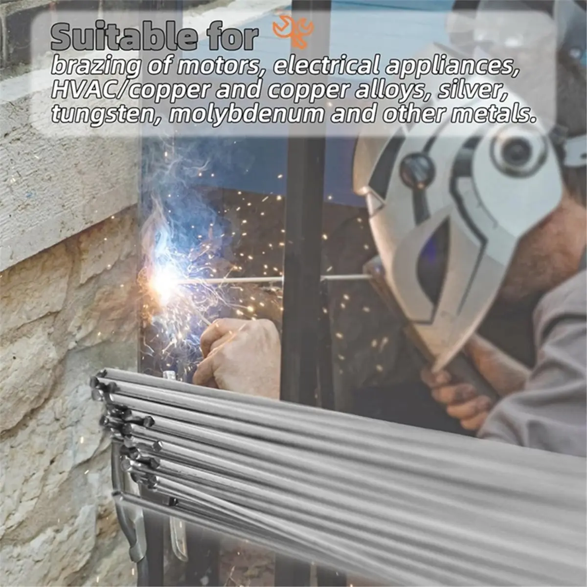 Budget-Friendly-25Pcs Brazing Rods,Round Phosphor Bronze Silver Welding Rods for HVAC, Refrigerators,Electrical Appliances Indus