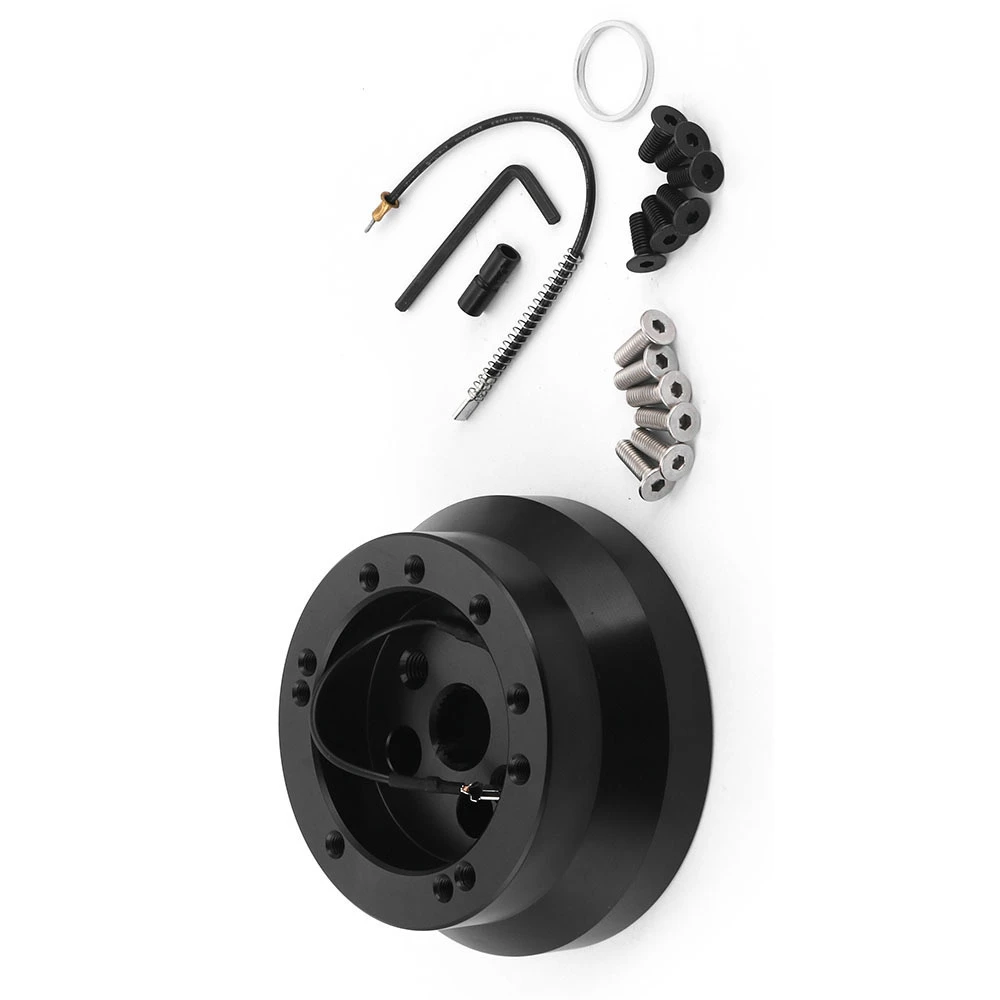 

Universal Polished Short Hub Adapter for 5 & 6 Hole Steering Wheel - Easy Installation Car Accessory