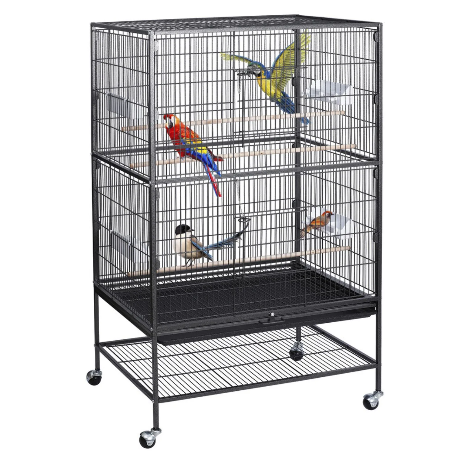 

52" Wrought Iron Standing Large Flight King Parrot Bird Cage for Cockatiels United States