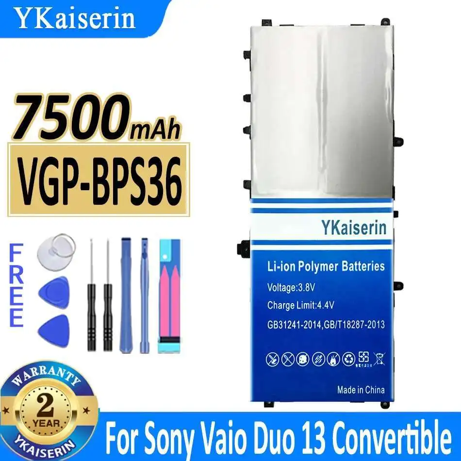 

Аккумулятор для ноутбука Vgp-BPS36 7500 мАч для Sony Vaio Duo 13 Duo13 Convertible Touch 13,3 дюйма SVD13211CG