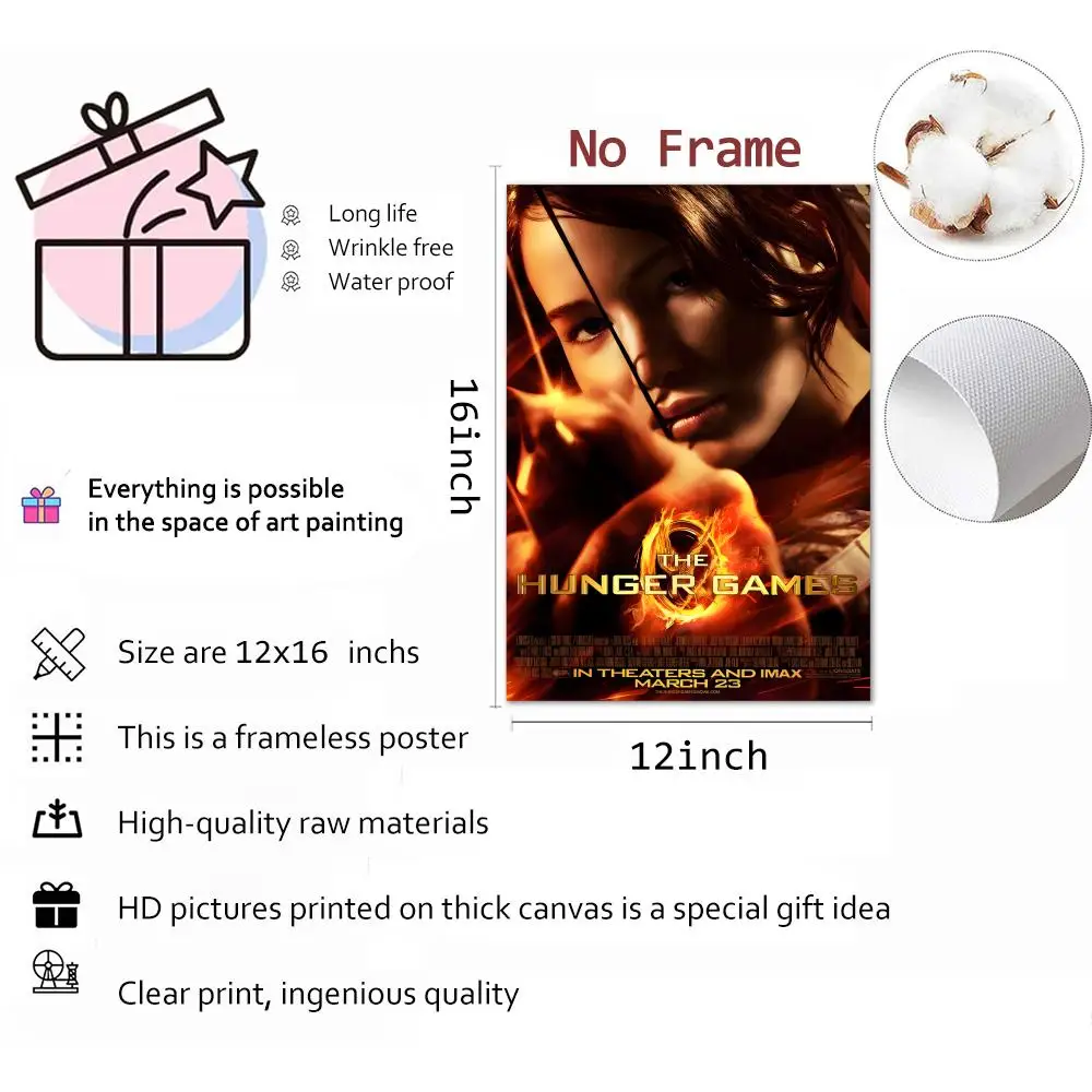 حار T-ألعاب الجوع فيلم اللوحة الخط قماش HD ملصق جدار الفن الداخلي المدخل ديكور المنزل هدايا العيد