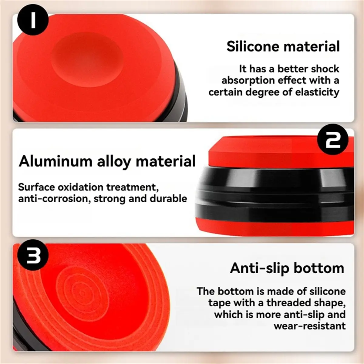 (A94Z] 4PCS HiFi Shock Spikes Aluminium Alloy Silicone Isolation Feet for Audio CD HiFi Amplifier Speaker Turntable Player A