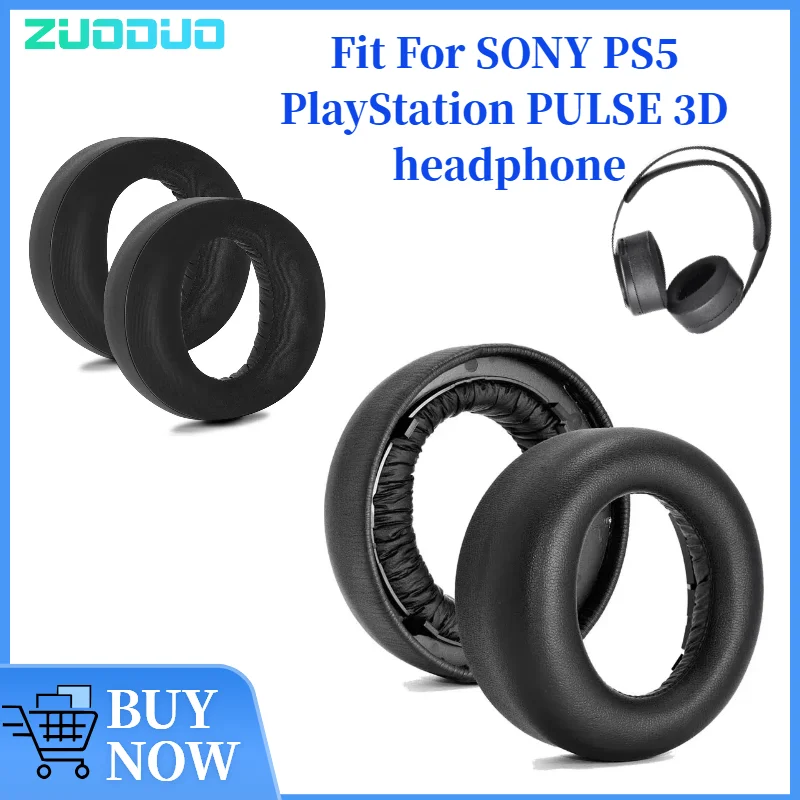 

ZUODUO For SONY PS5 PlayStation PULSE 3D Original earmuffs with buckle Headphones Memory Foam Ear Cushions High Quality