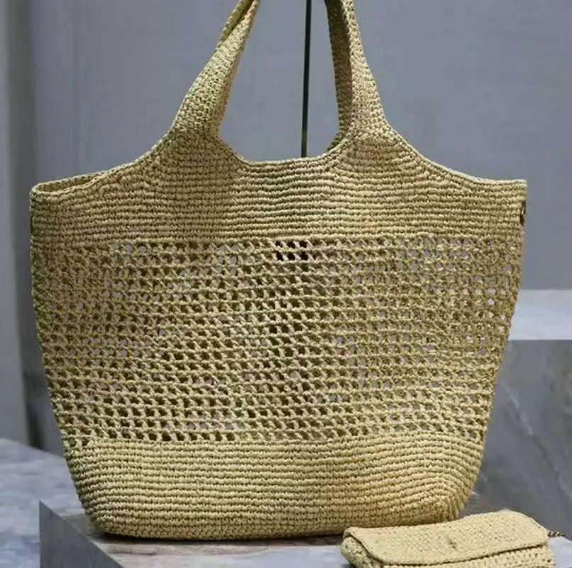 Women Straw Bags Handwoven Summer Beach Totes Female Casual Top Handle Handbag Designd Shoulder Bag With Wallet For Lady Travel