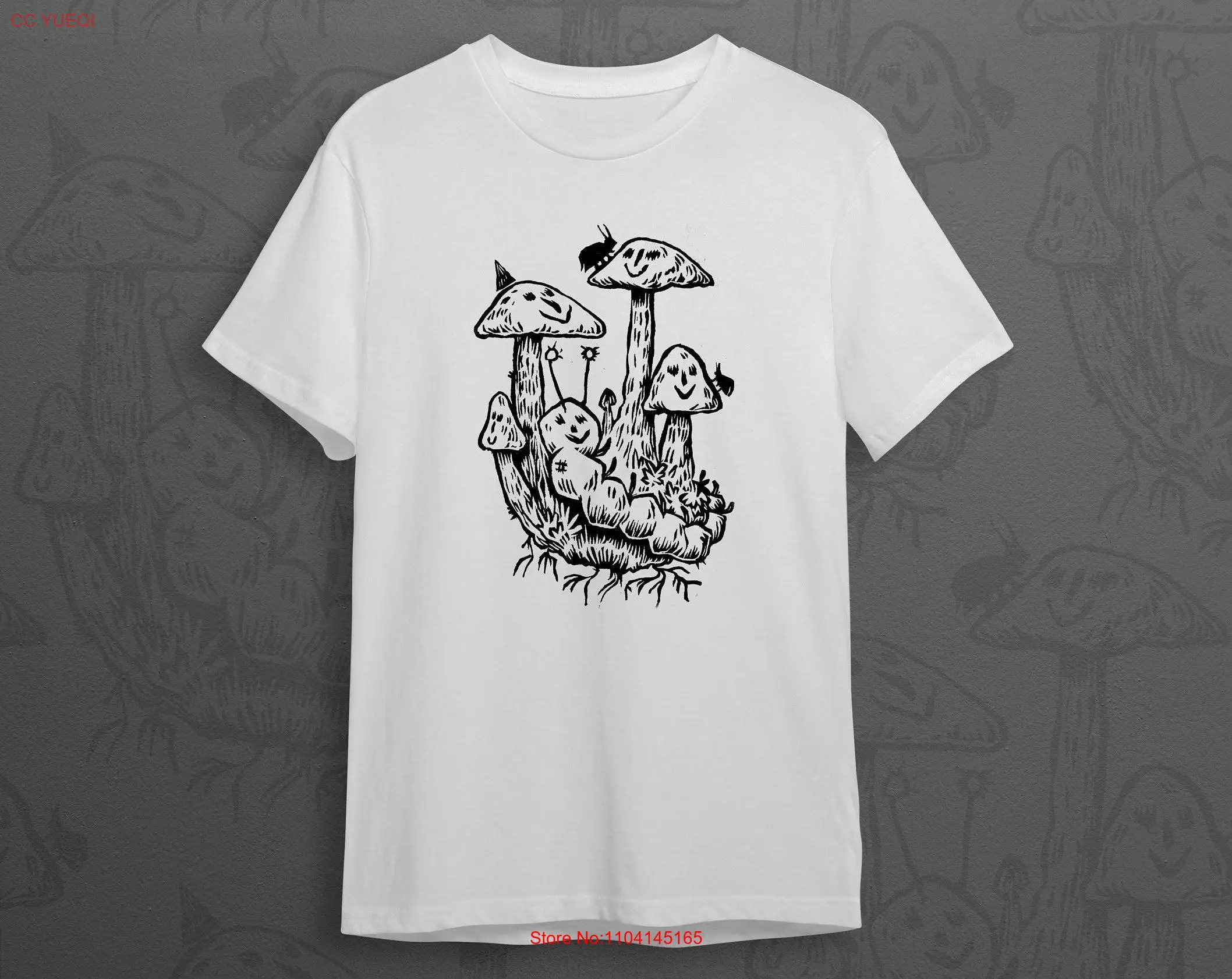 Mushrooms and Bugs T Shirt long or short sleeves