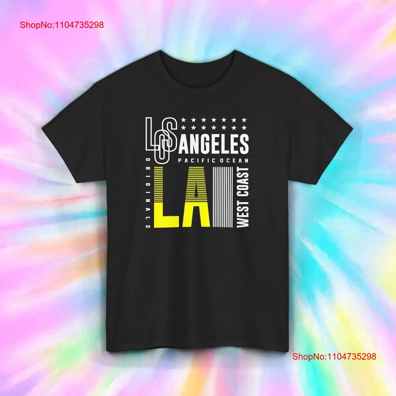Los Angeles T Shirt S 5X West Coast LA Pacific Ocean California  vintage Washed Unisex Stylish homme Breathable Versatile