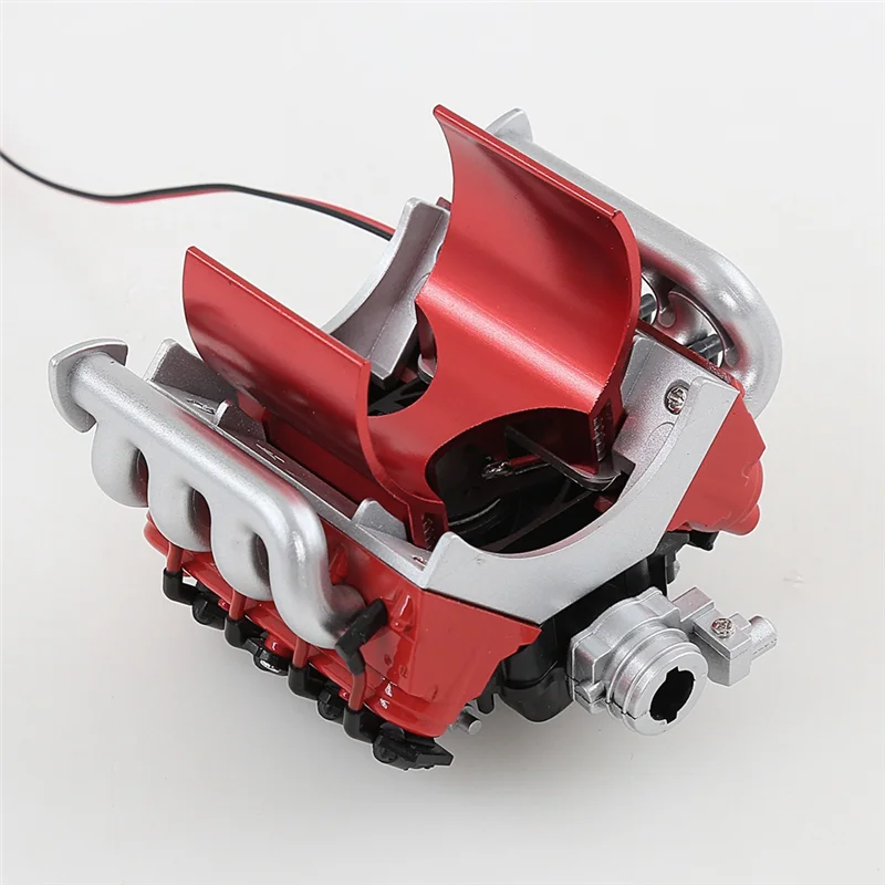 AINY-Simulate LS7 V8 محرك المحرك مروحة مشعاع ل 1/10 RC الزاحف سيارة SCX10 TRX4 D90