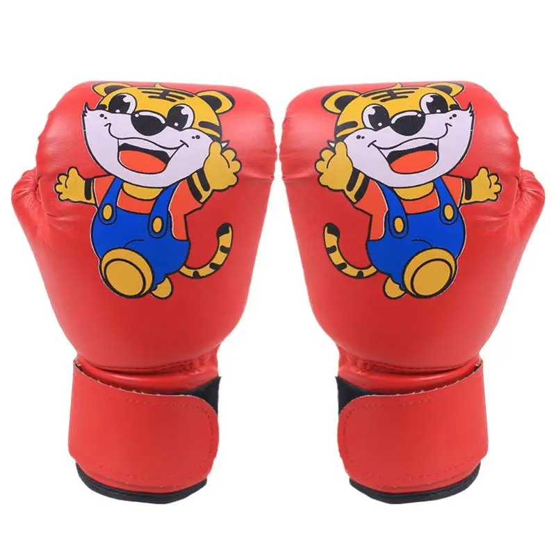 Kids Sparring Gloves PU Leather Breathable Cartoon Pattern Junior Training Mitt Training Boxing Gloves Sparring Punching Gloves