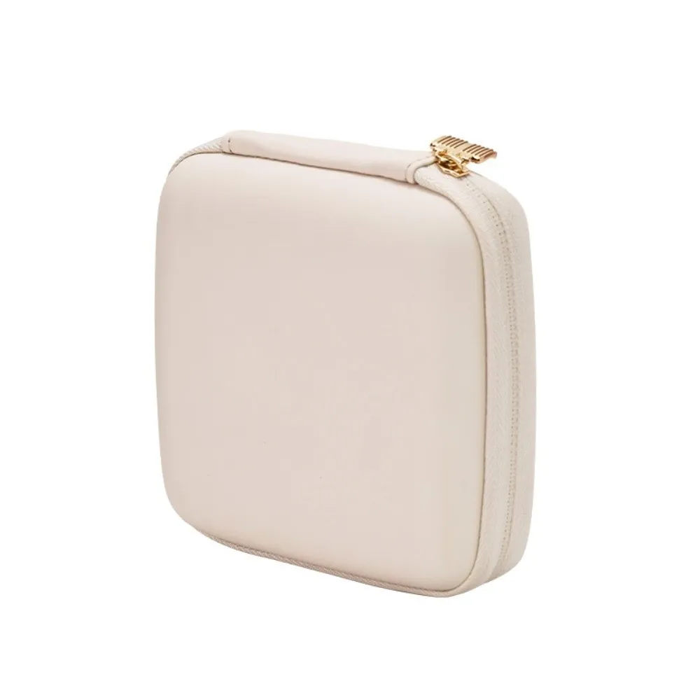 

Leather Trinkets Storage Organizer Dustproof Large Capacity Portable Jewelry Organizer Simple Solid Color Jewelry Display Box