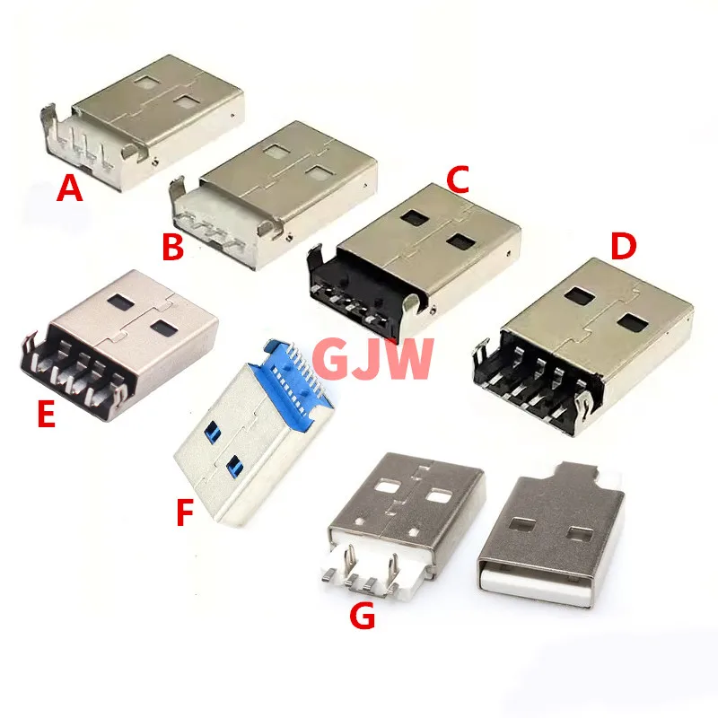 10Pcs USB 2.0 Male A Type USB PCB Connector Plug 90 degree Male USB Connectors 4Pins USB AM 3.0