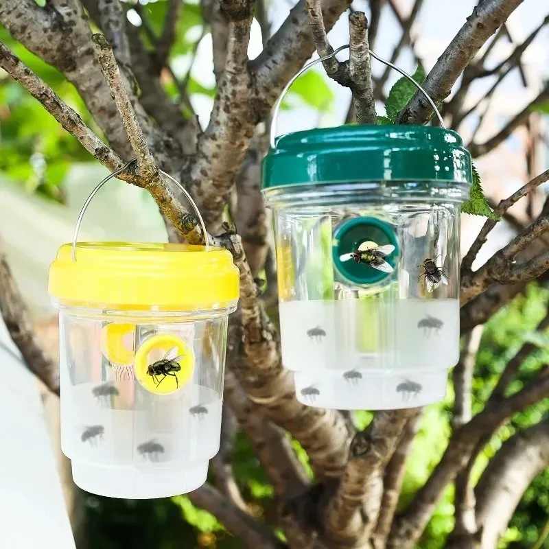 Clear Plastic Outdoor Insect Trap With Lid, Effective Catcher For Fruit Flies And Wasps, Transparent Design For Easy Monitoring