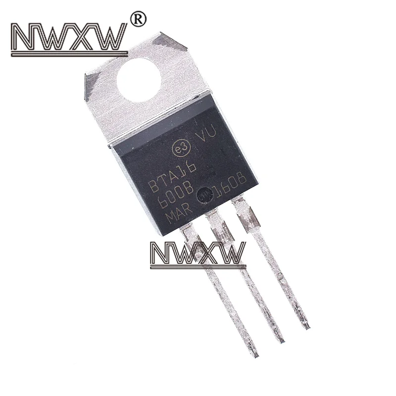10 Stks/partij BTA16-600B Bidirectionele Thyristor BTA16 16A 600V Rechte Plug Transistor TO220