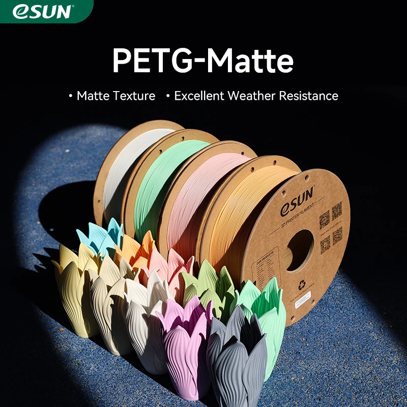 Матовая нить для 3D-принтера eSUN PETG для Bambu Lab, 1 кг, 1,75 мм, обновленная матовая нить PETG для 3D-печати, материал для 3D-печати с высоким процветанием Матовая нить для 3D-принтера eSUN PETG для Bambu Lab, 1 кг, 1,75 мм, обновленная матовая нить PETG для 3D-печати, материал для 3D-печати с высоким процветанием